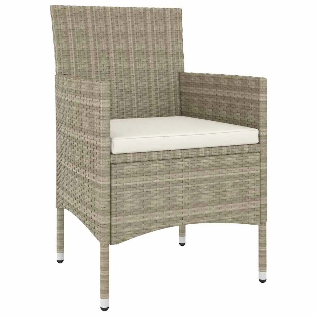 Outdoor Garden Dining Table Set 5 Piece Poly Rattan Chairs Beige