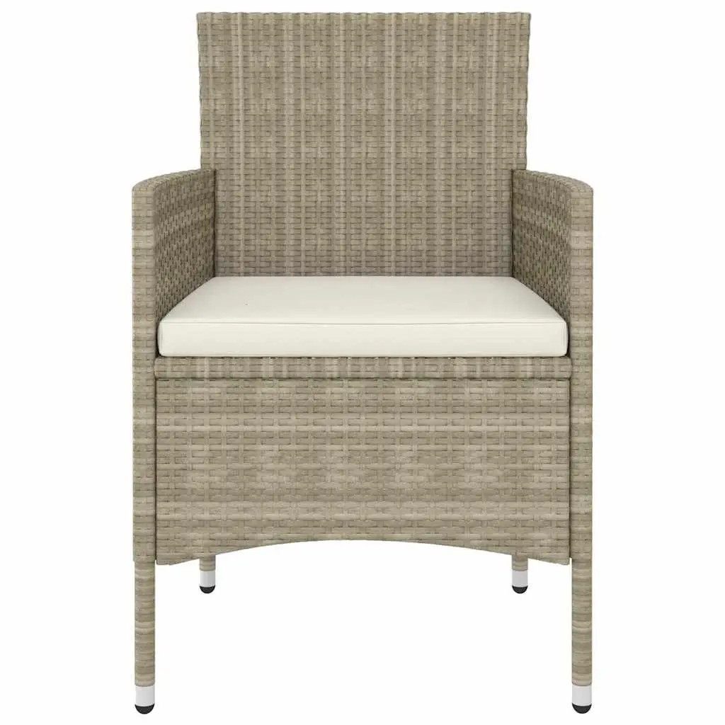 Outdoor Garden Dining Table Set 5 Piece Poly Rattan Chairs Beige