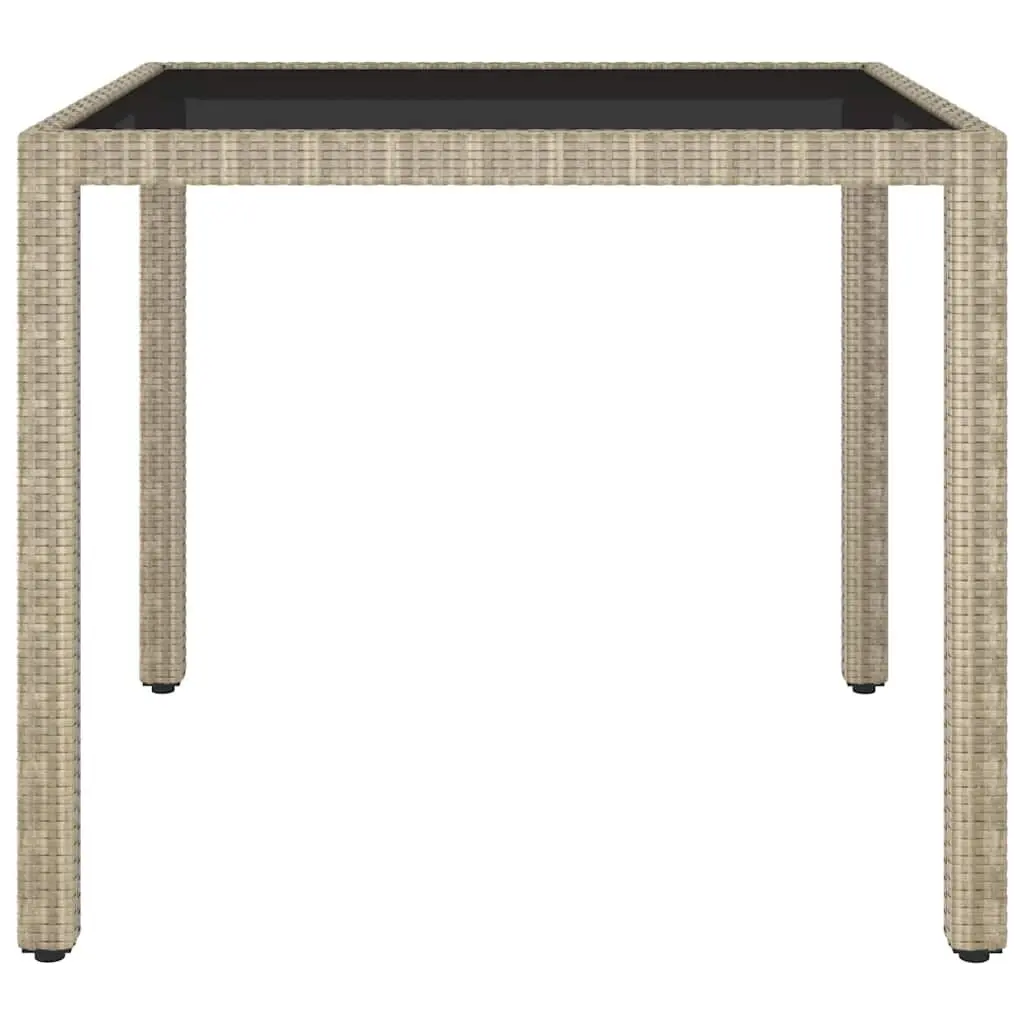 Outdoor Garden Dining Table Set 5 Piece Poly Rattan Chairs Beige