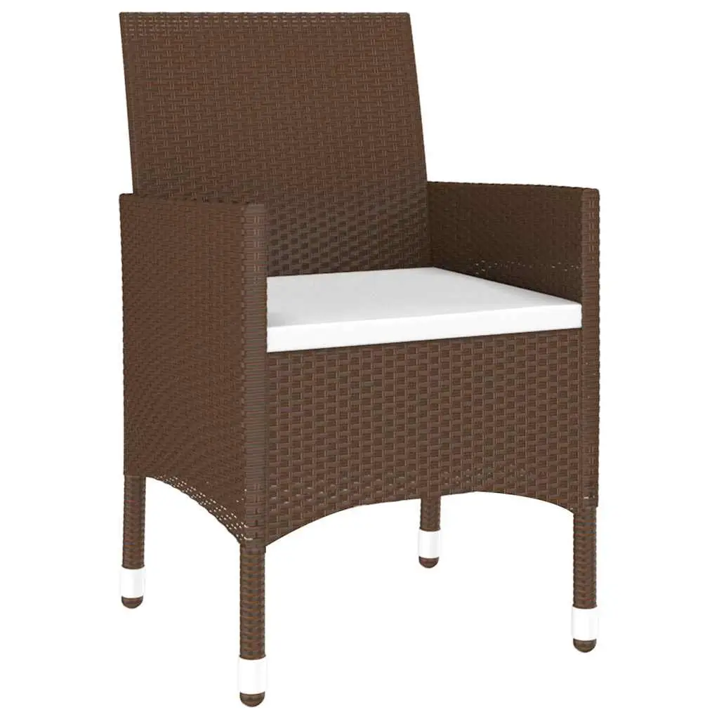 5 Piece Garden Dining Set Outdoor Patio Furniture PE Rattan Glass Table Chairs
