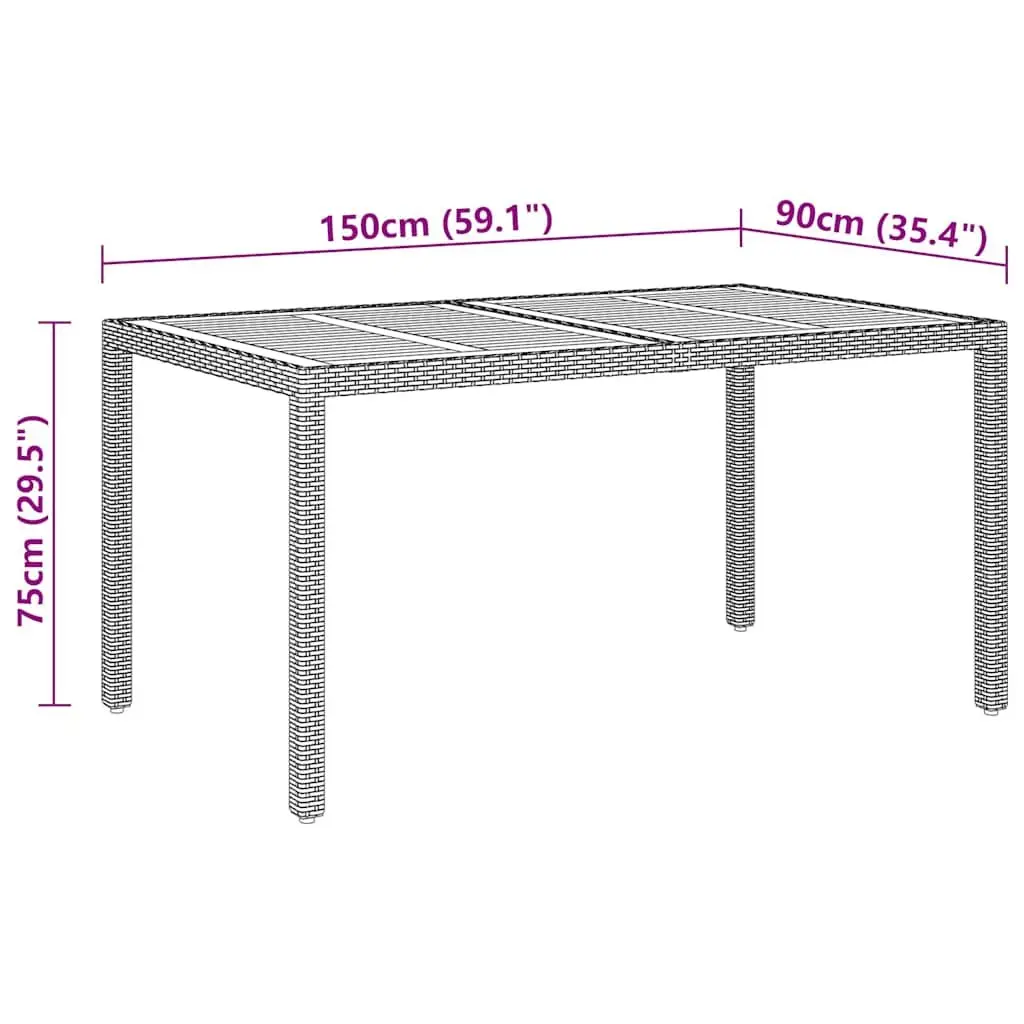 5 Piece Garden Dining Set Outdoor Patio Furniture Grey Poly Rattan Table Chairs