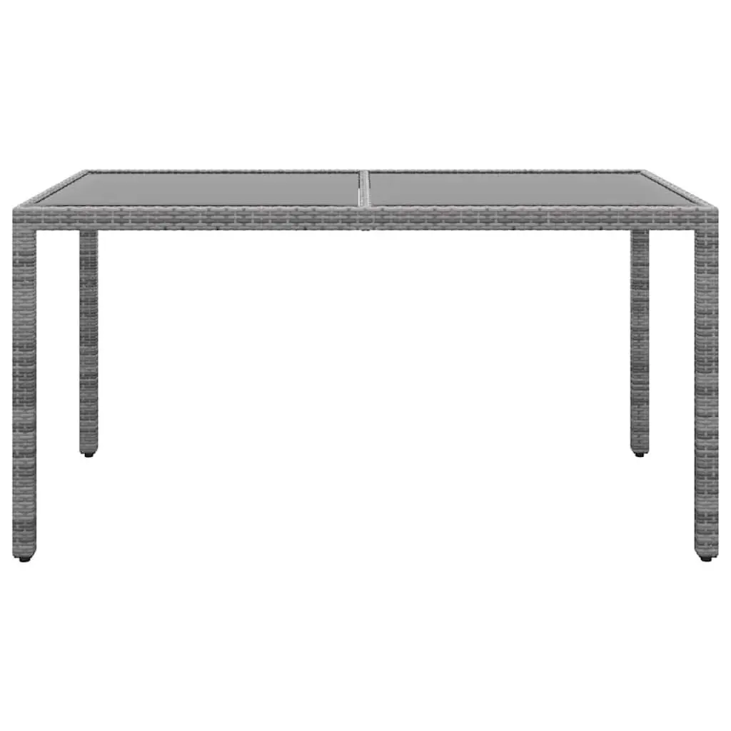7 Piece Garden Dining Set Outdoor Patio Furniture Grey Rattan Tempered Glass