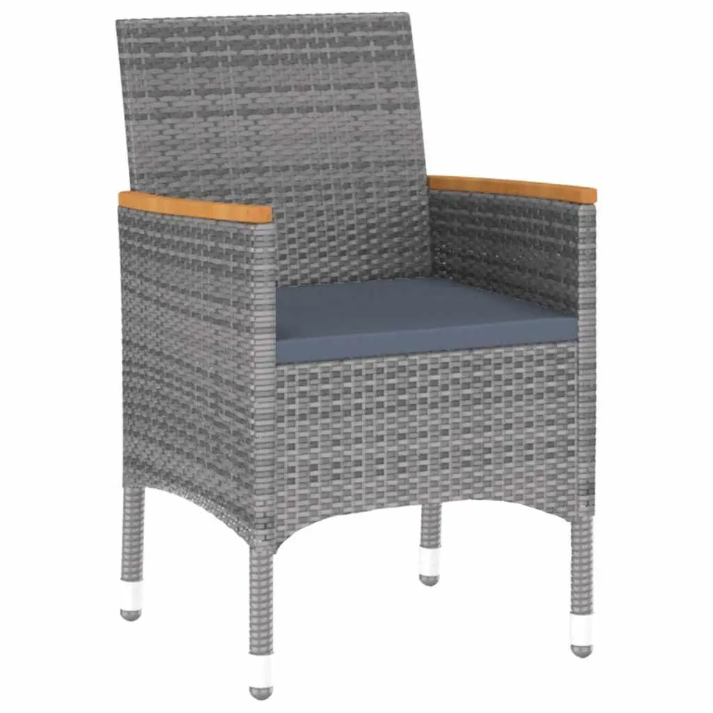 7 Piece Outdoor Dining Set Patio Garden Furniture Grey PE Rattan Table Chairs