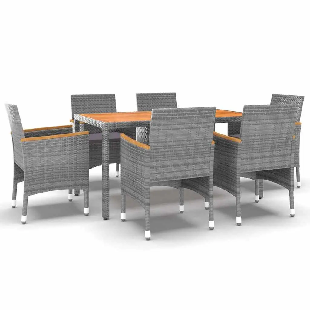 7 Piece Garden Dining Set Outdoor Patio Furniture Grey