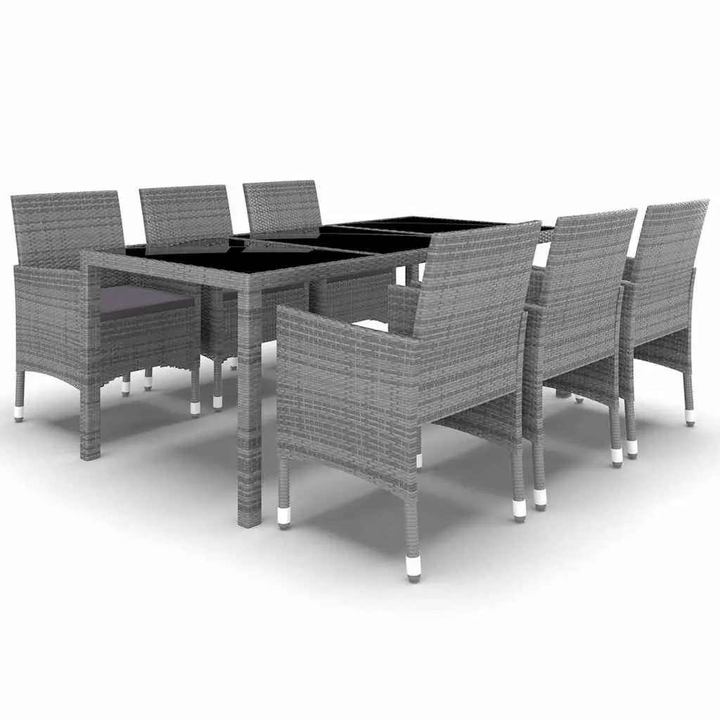 7 Piece Garden Dining Set Patio Outdoor Furniture Grey