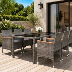 Specifications for 7 Piece Garden Dining Set: Grey
