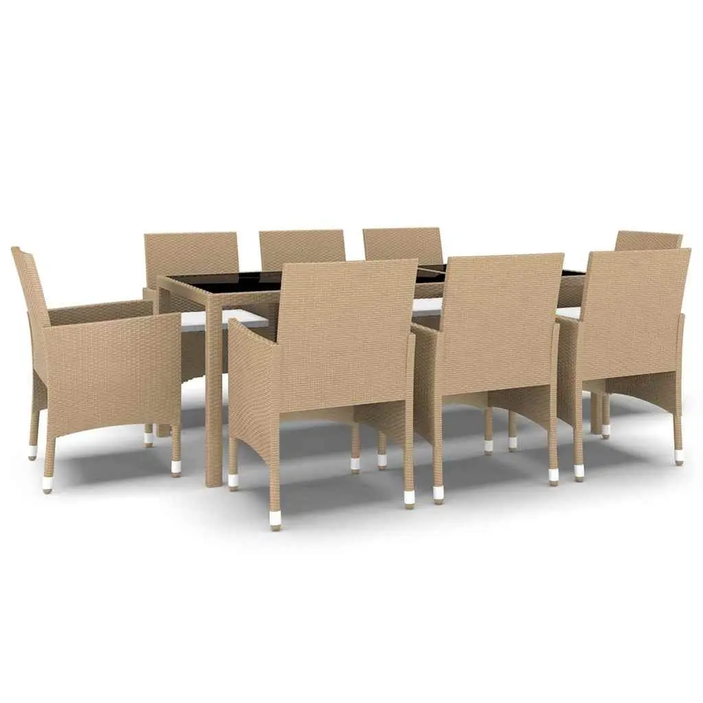 9 Piece Outdoor Garden Dining Set Patio Furniture Beige