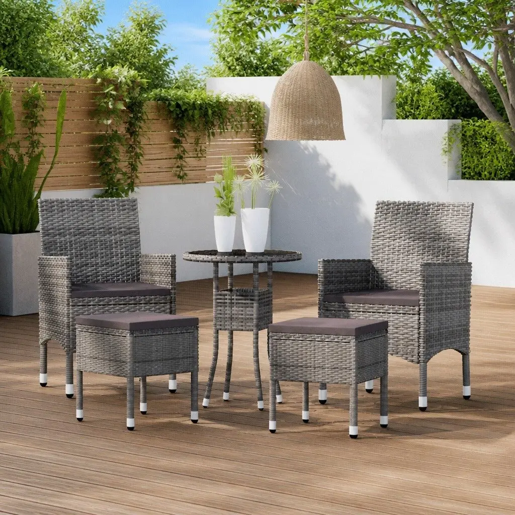 Garden Lounge Set Outdoor Furniture Patio Seating 5 Piece Grey