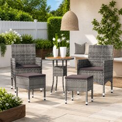 Specifications of 5 Piece Grey Garden Lounge Set