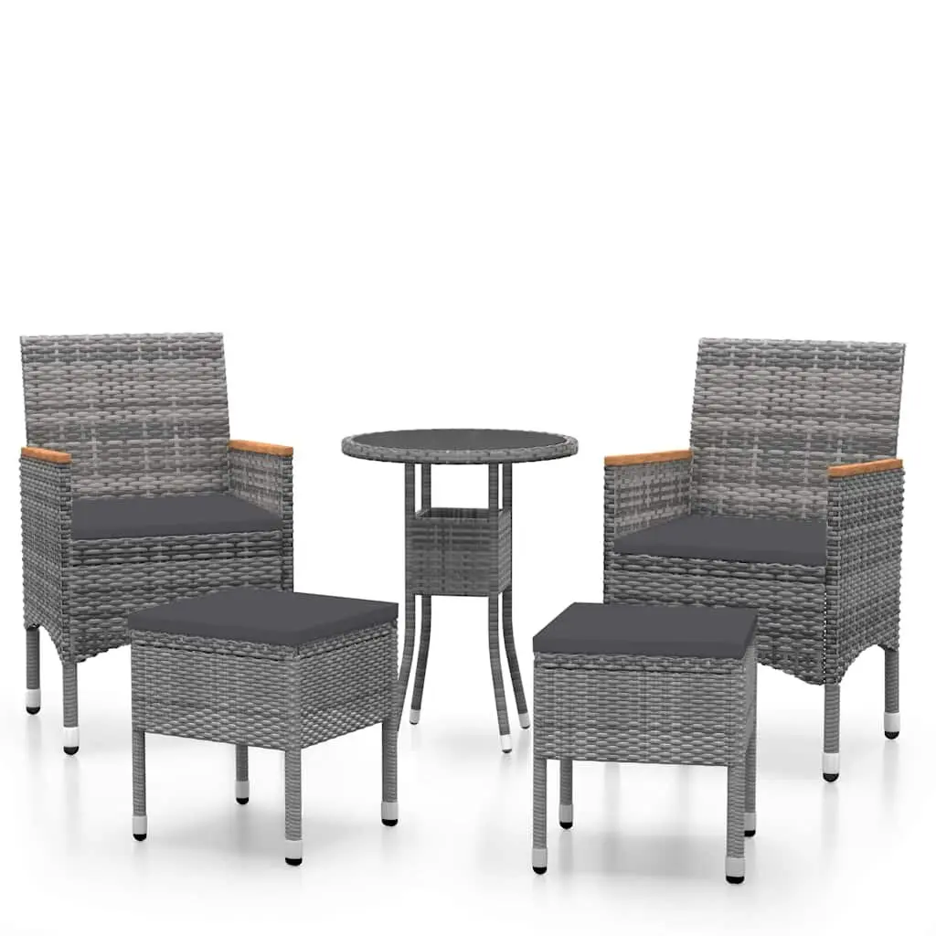 Garden Lounge Set 5 Piece Outdoor Patio Furniture Grey