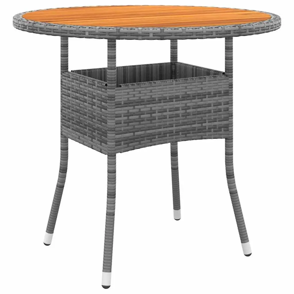 Outdoor Dining Set 3 Piece Patio Garden Furniture Grey Poly Rattan Table Chairs