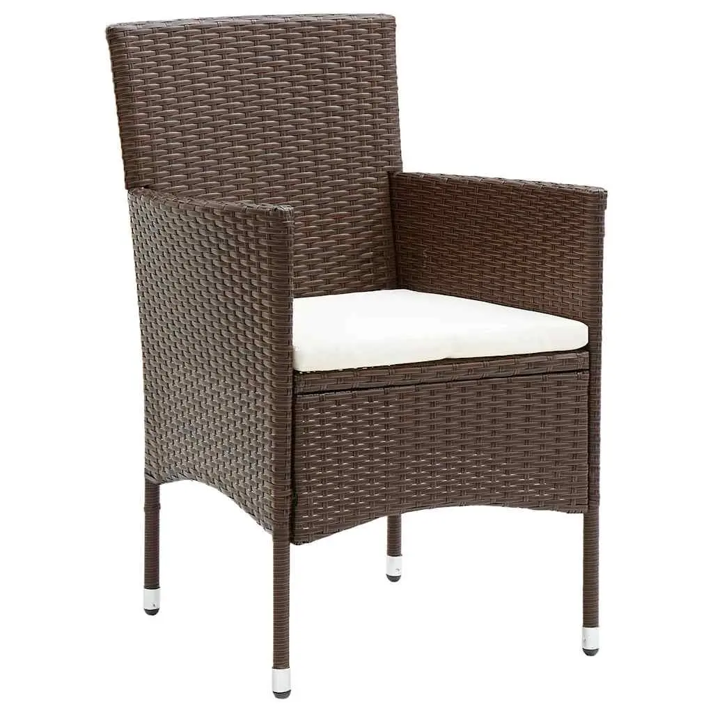 Garden Dining Set 5 Piece Outdoor Furniture Patio Brown Rattan