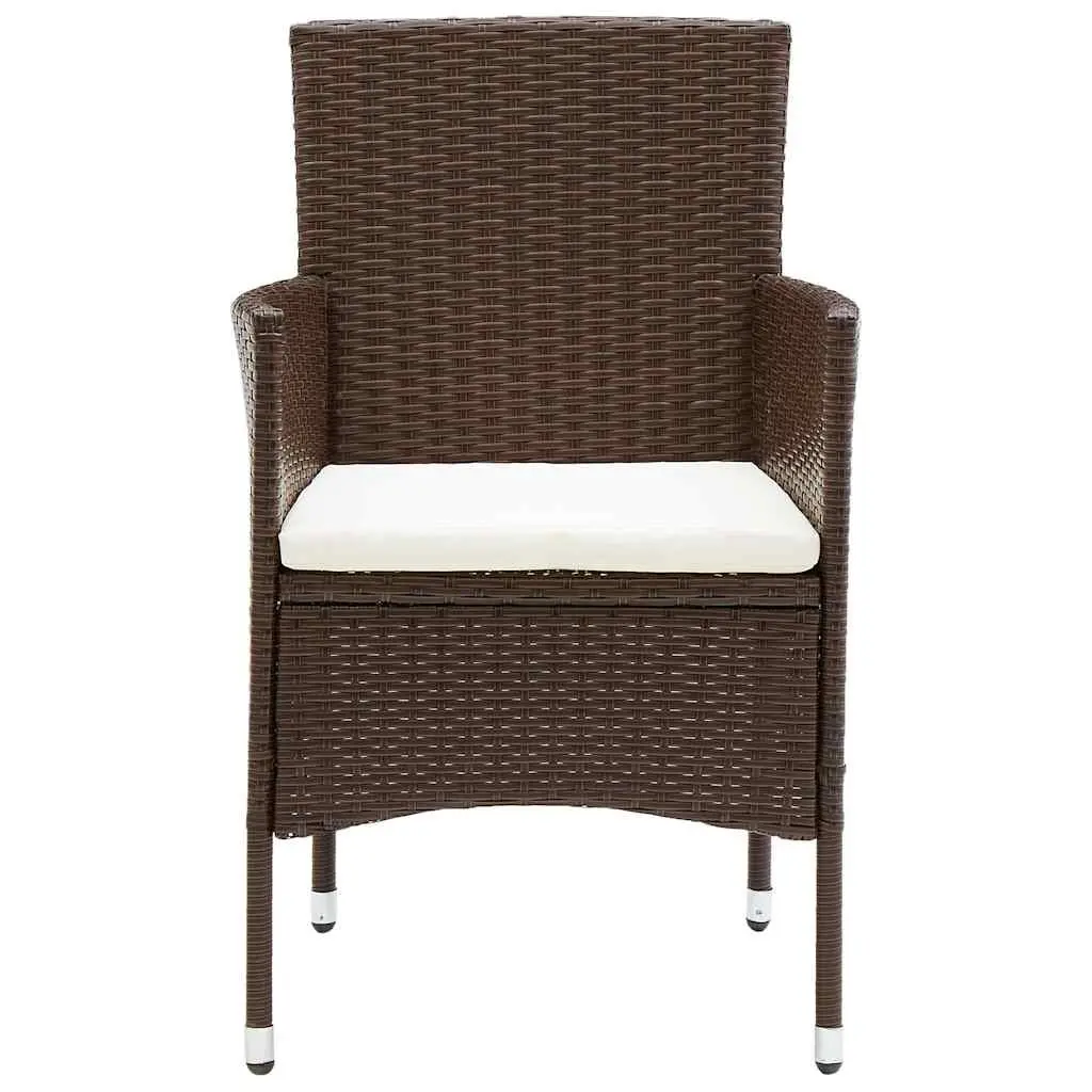 Garden Dining Set 5 Piece Outdoor Furniture Patio Brown Rattan