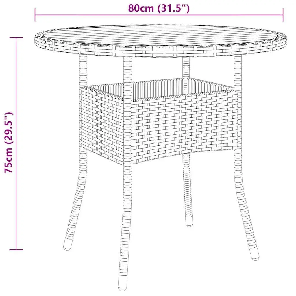 Outdoor Dining Set 5 Piece Garden Patio Furniture Grey Poly Rattan with Acacia Wood Table and Cushioned Chairs