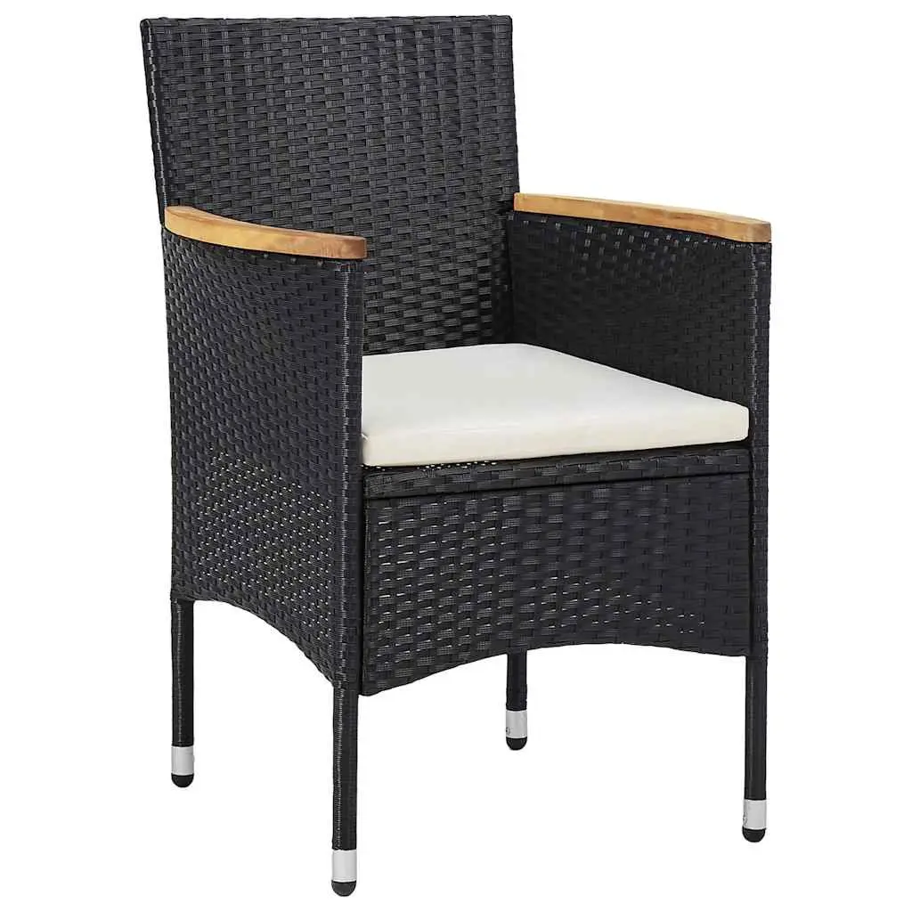 5-Piece Outdoor Dining Set with Steel Frame and Acacia Wood