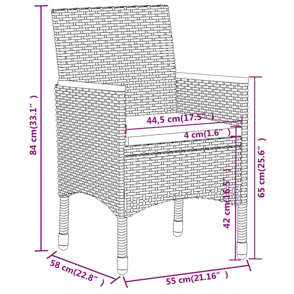 Outdoor Dining Set Garden Use 5 Piece Grey Poly Rattan Table Chairs