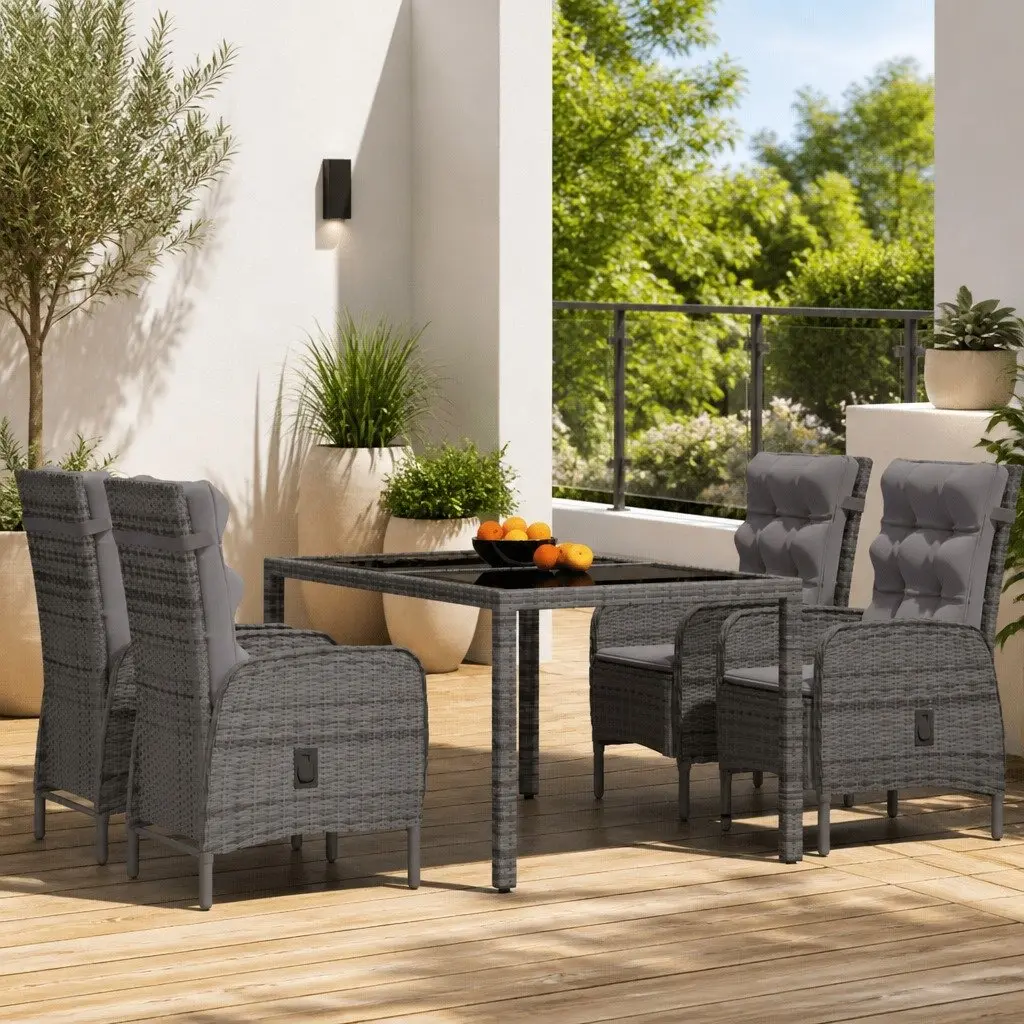 5 Piece Outdoor Dining Set in Grey