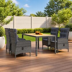 5 Piece Grey Garden Dining Set: Specs and Features