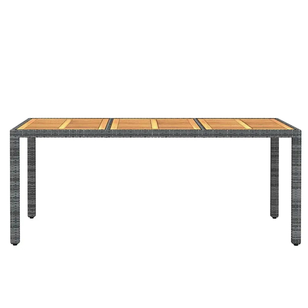 Garden Dining Set 7 Piece Outdoor Furniture Grey Patio Dining Set with Steel Frame and PE Rattan Chairs
