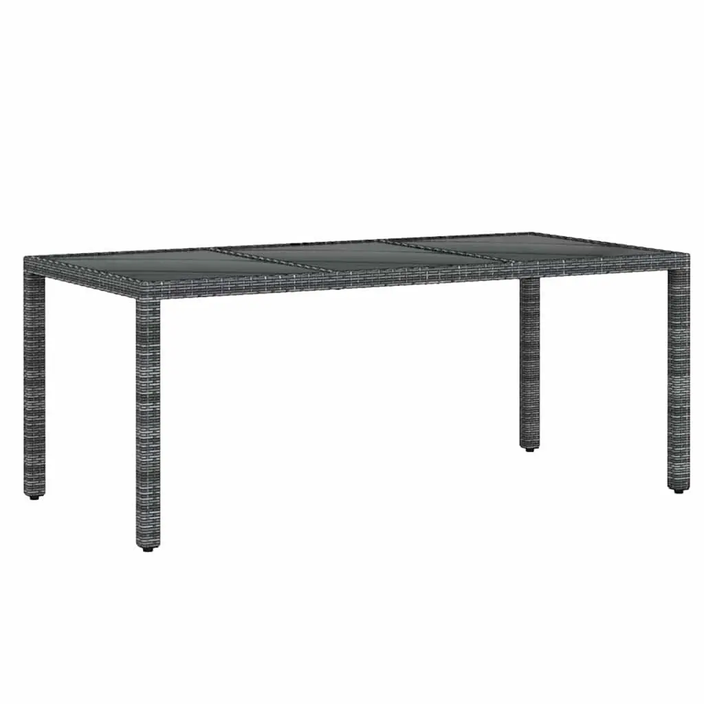 9 Piece Garden Dining Set Outdoor Patio Grey Reclining Chairs Glass Table