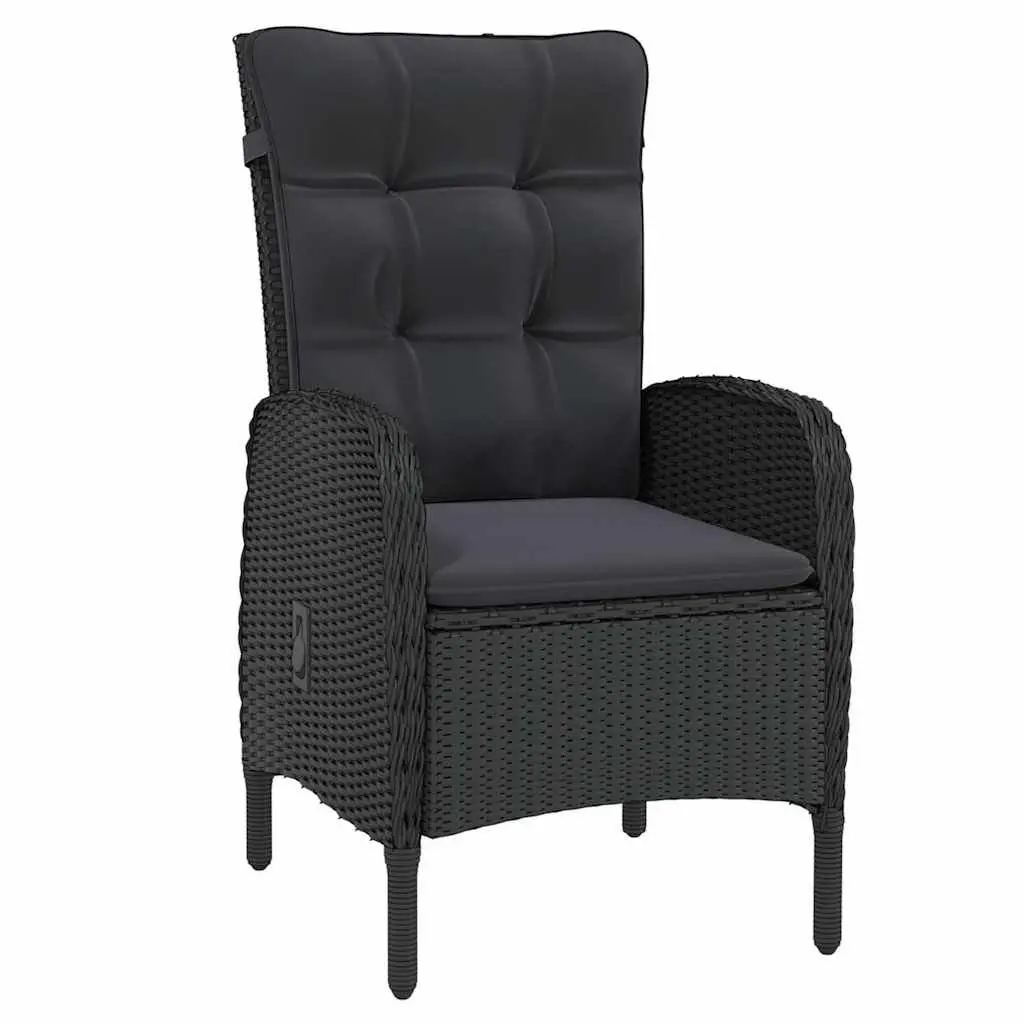 9 Piece Garden Dining Set Outdoor Use Black