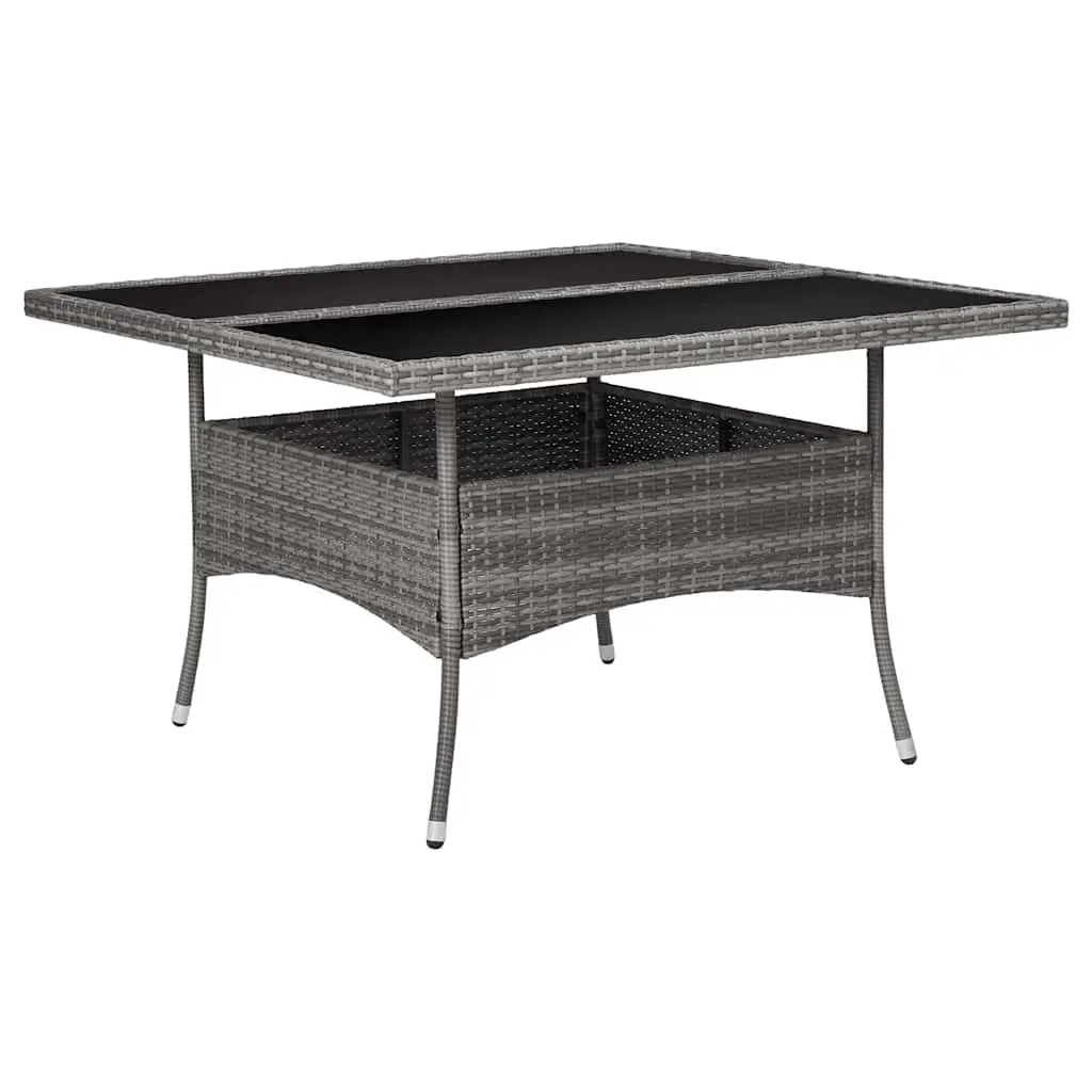 9 Piece Outdoor Dining Set Garden Patio Furniture Grey PE Rattan Glass Table