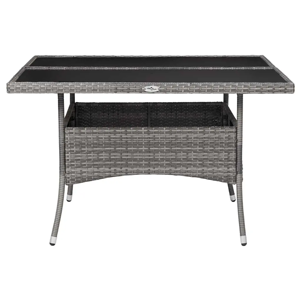 9 Piece Outdoor Dining Set Garden Patio Furniture Grey PE Rattan Glass Table