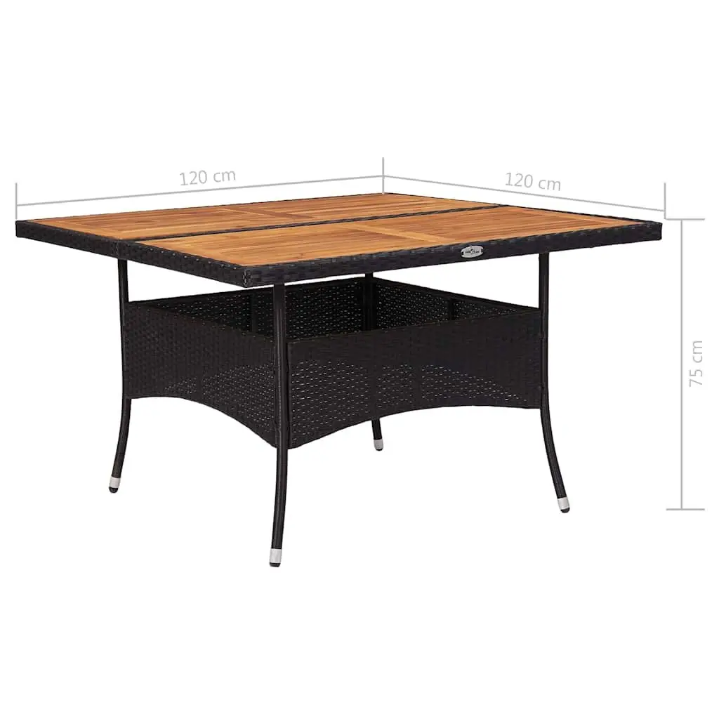 Garden Dining Set Outdoor Furniture Patio 9 Piece Black