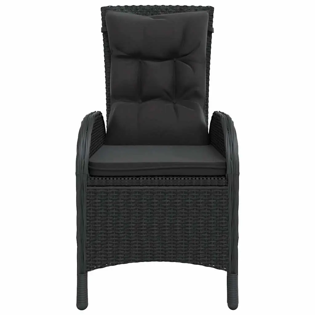 3 Piece Garden Bistro Set Outdoor Patio Furniture Poly Rattan Chairs Table Black