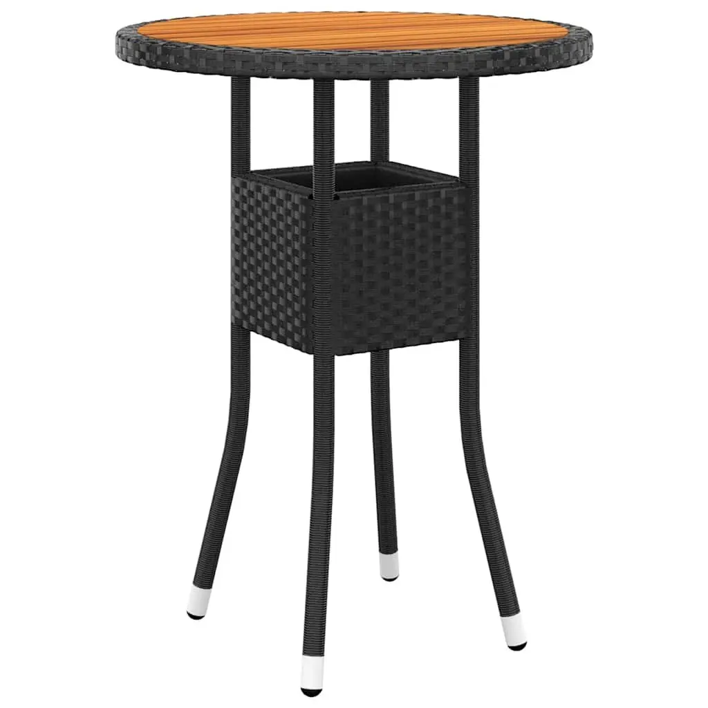 3 Piece Garden Bistro Set Outdoor Patio Furniture Poly Rattan Chairs Table Black