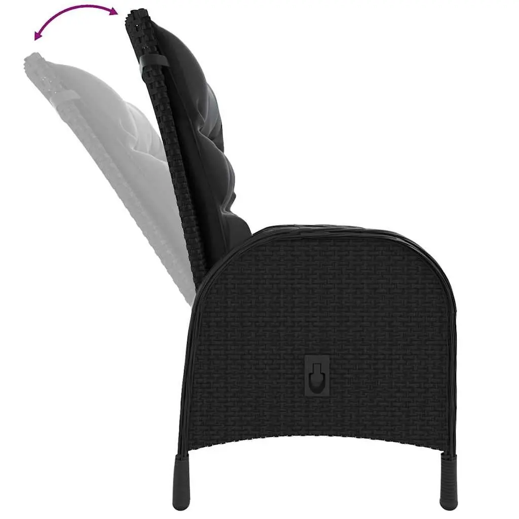 3 Piece Garden Bistro Set Outdoor Patio Furniture Poly Rattan Chairs Table Black