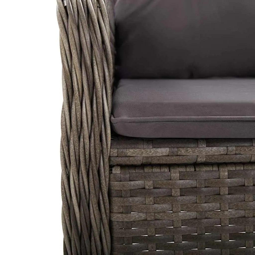 5 Piece Grey Rattan Bistro Set