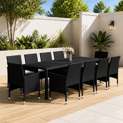 Specifications of 11 Piece Garden Dining Set, Black