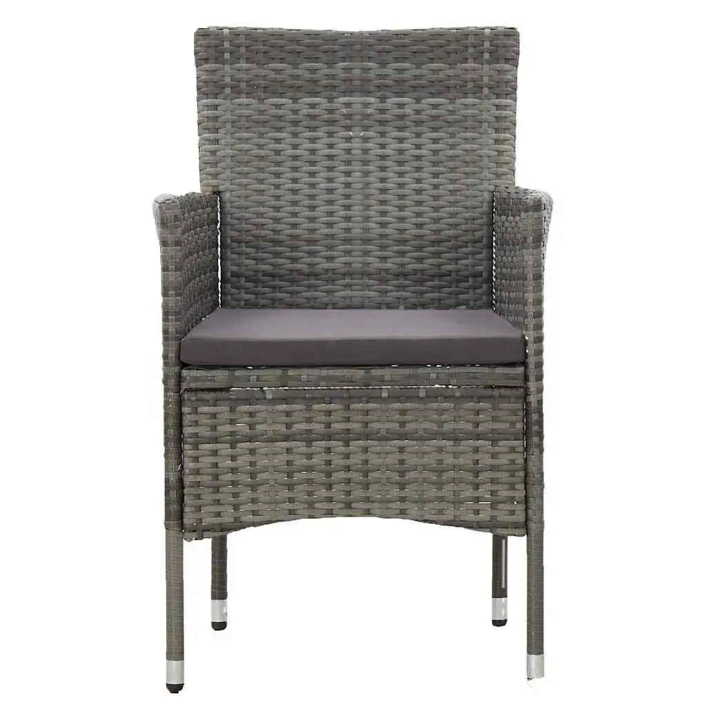 Garden Dining Set 11 Piece Outdoor Use Grey PE Rattan Furniture