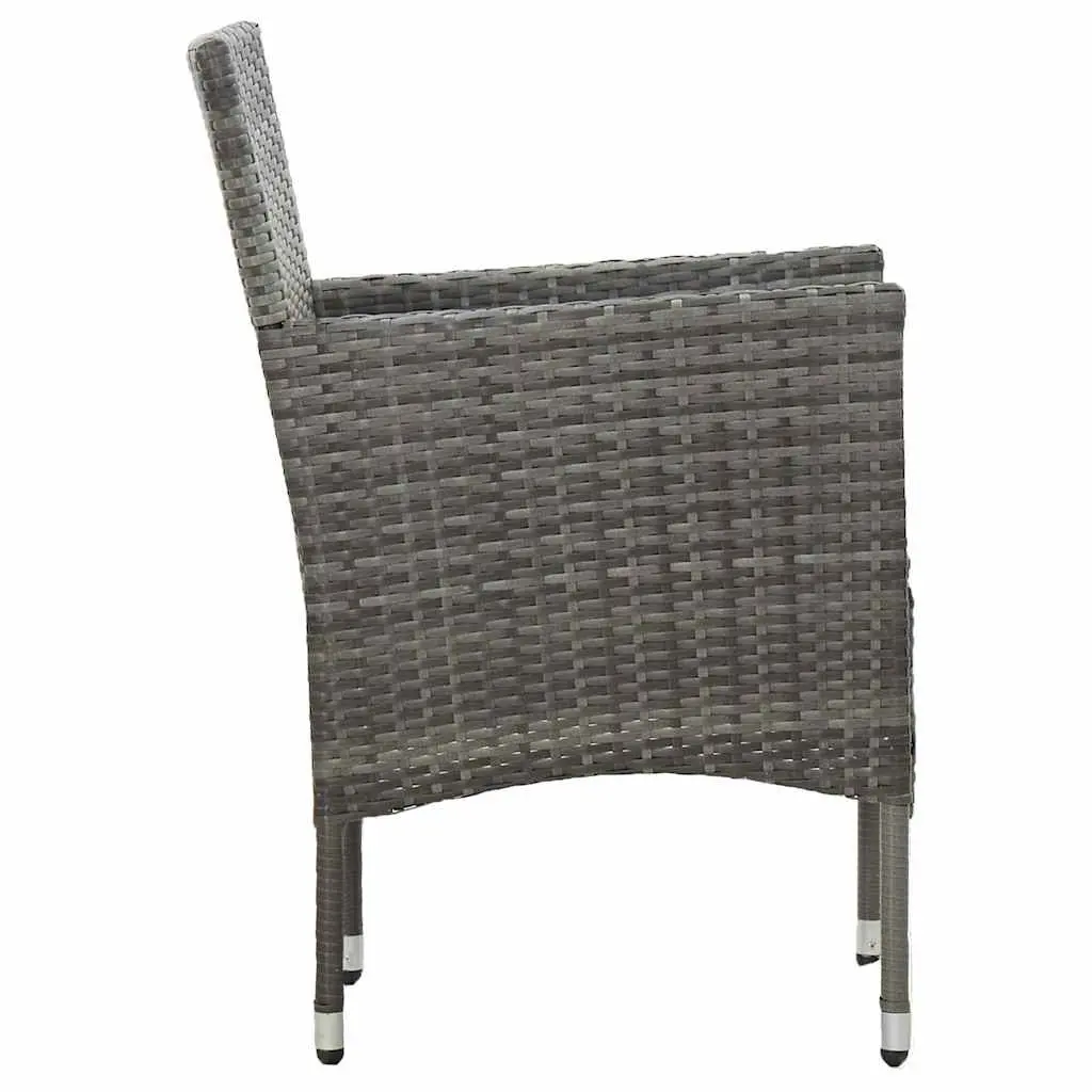 Garden Dining Set 11 Piece Outdoor Use Grey PE Rattan Furniture