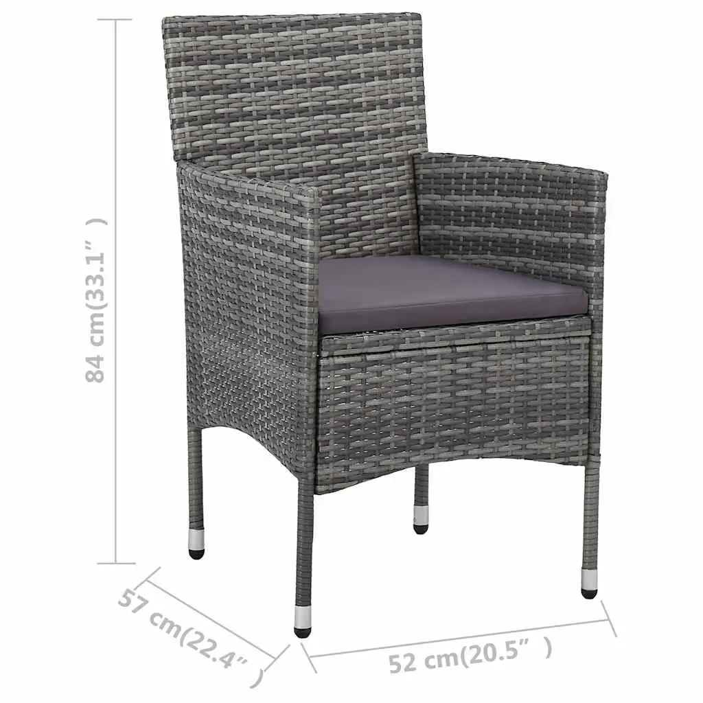 Garden Dining Set 11 Piece Outdoor Use Grey PE Rattan Furniture