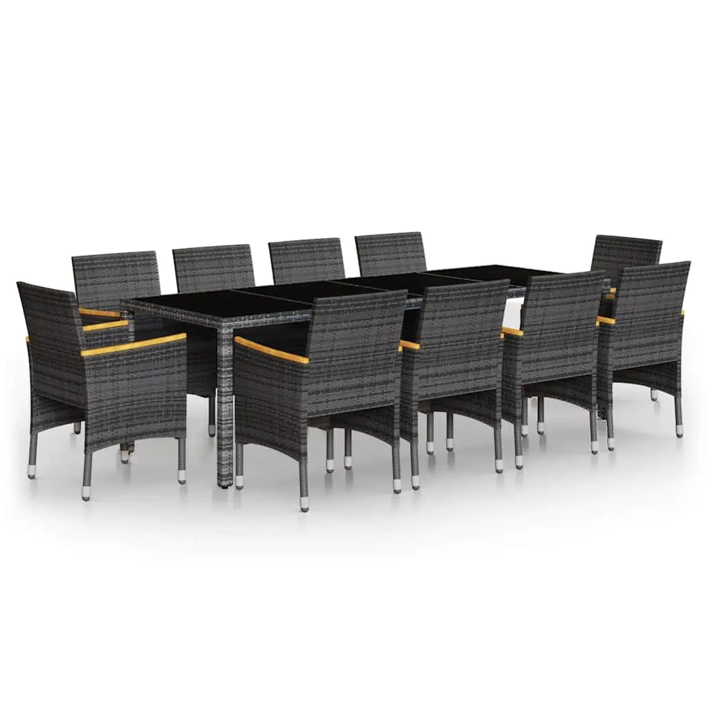 11 Piece Grey Outdoor Dining Set