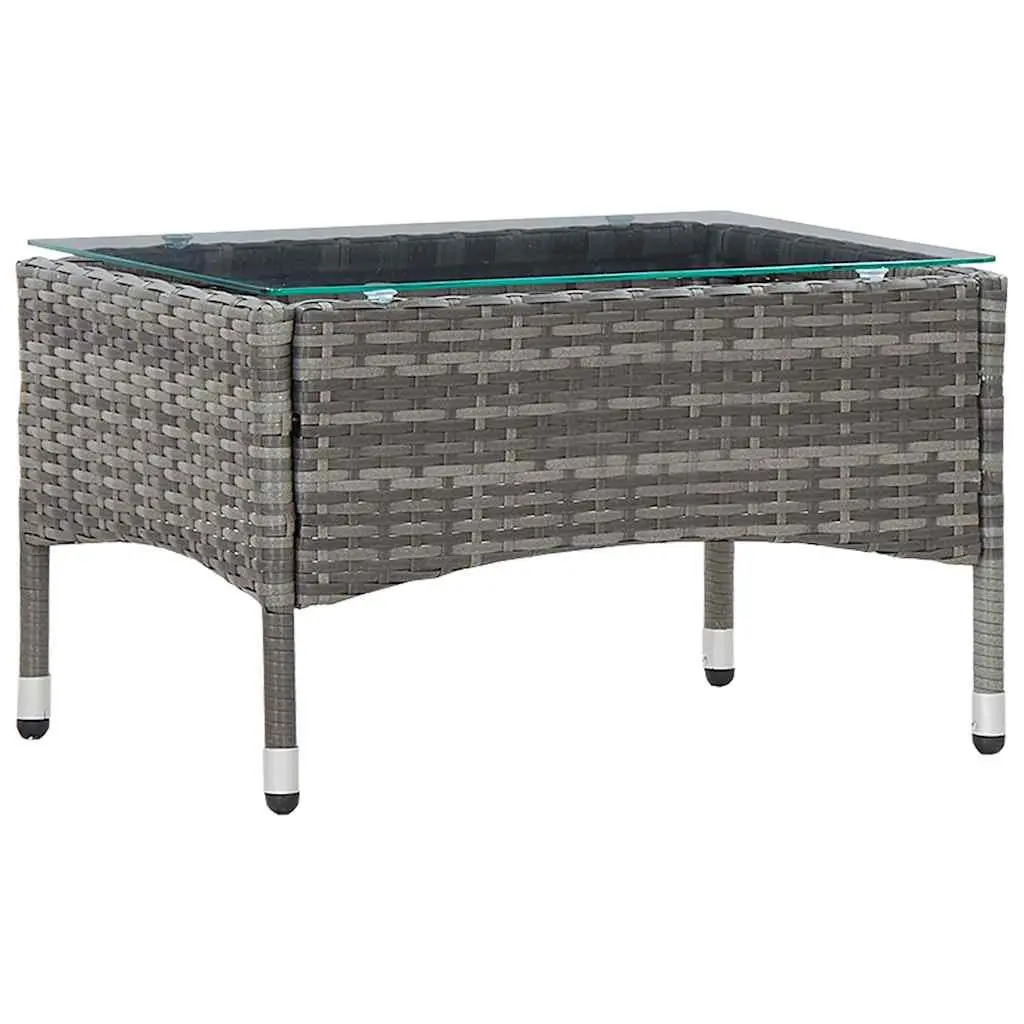 Garden Lounge Set 2 Piece Outdoor Furniture with Cushion Poly Rattan Grey Patio