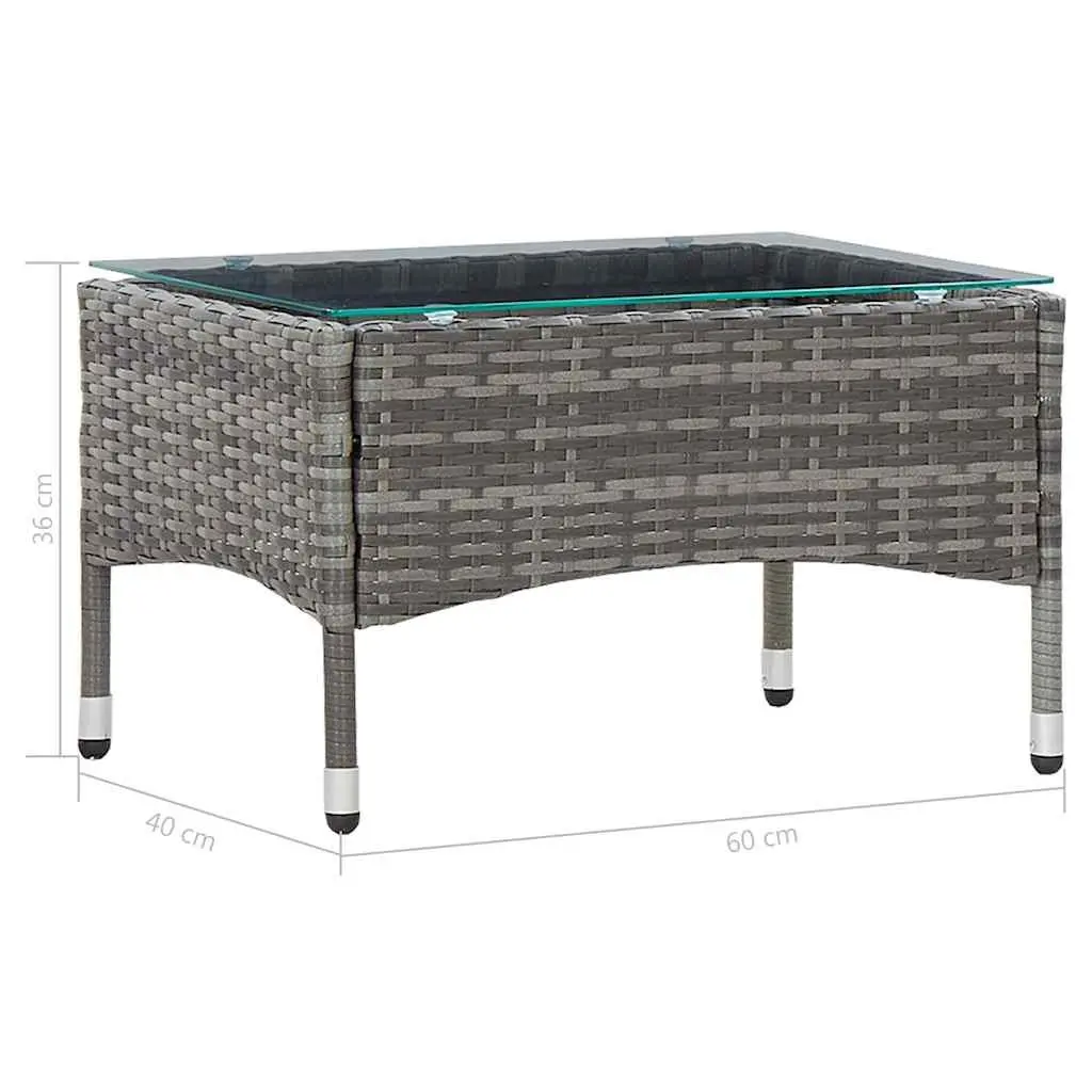 Garden Lounge Set 2 Piece Outdoor Furniture with Cushion Poly Rattan Grey Patio