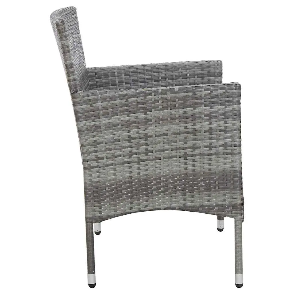 Garden Lounge Set 2 Piece Outdoor Furniture with Cushion Poly Rattan Grey Patio