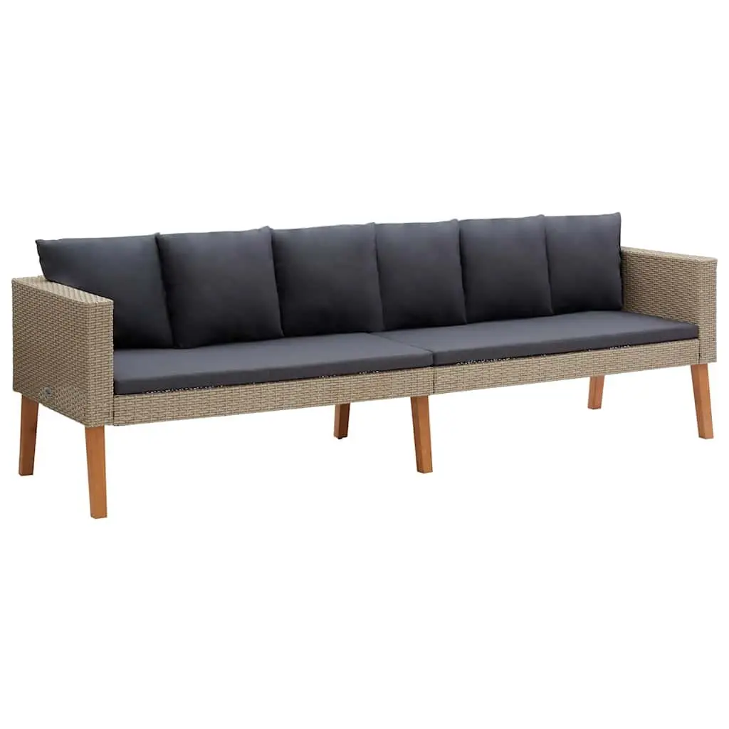 Garden Lounge Set Outdoor Furniture 3 Piece Sofa Table Cushions Beige
