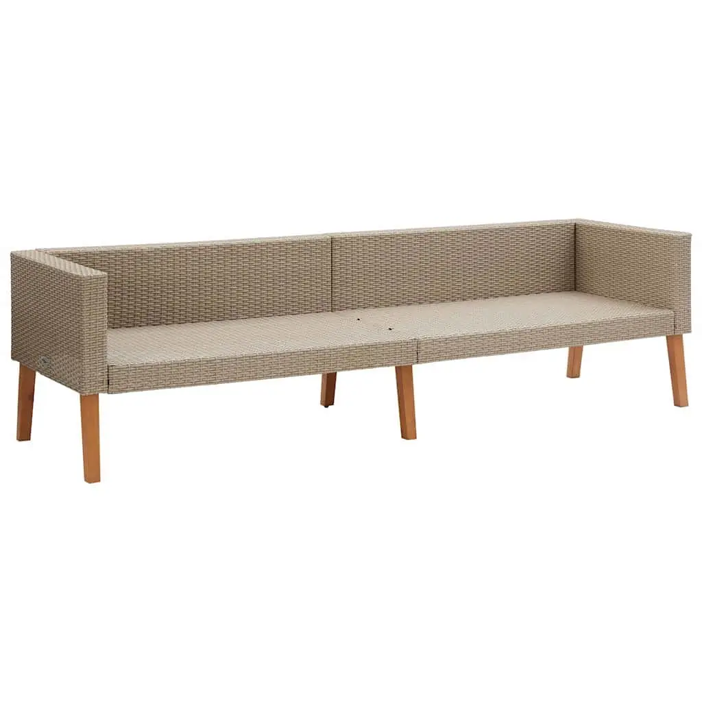 Garden Lounge Set Outdoor Furniture 3 Piece Sofa Table Cushions Beige