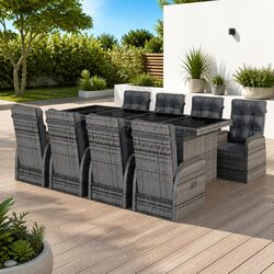 Specifications for 9-Piece Grey Outdoor Dining Set