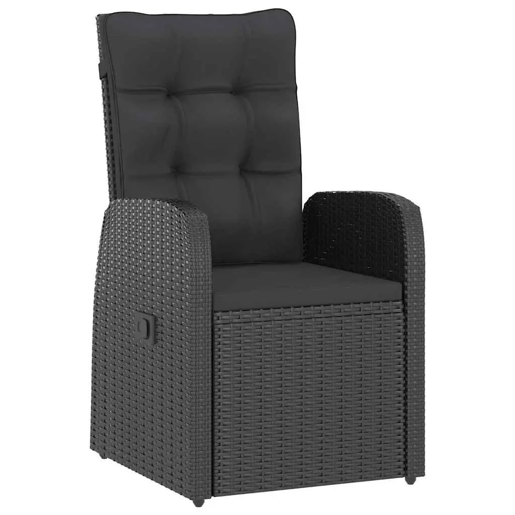 Outdoor Dining Set 9 Piece Garden Furniture Black with Cushions