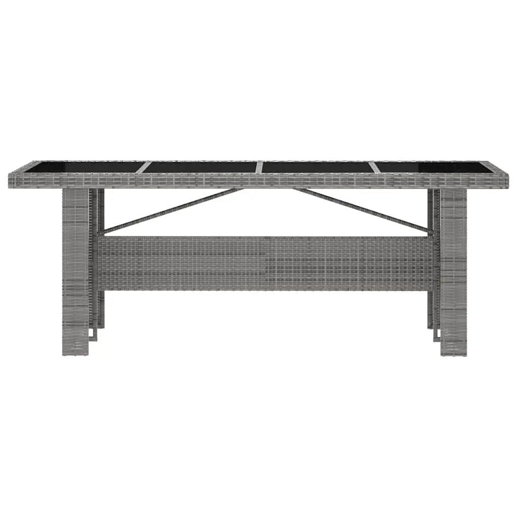 Outdoor Dining Set 7 Piece Grey Poly Rattan Garden Furniture with Cushions
