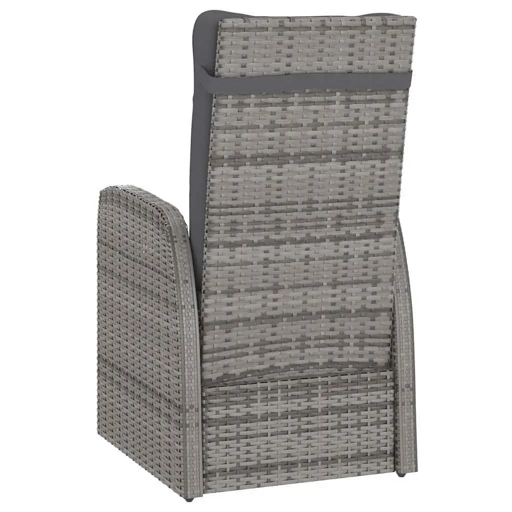 Outdoor Dining Set 7 Piece Grey Poly Rattan Garden Furniture with Cushions
