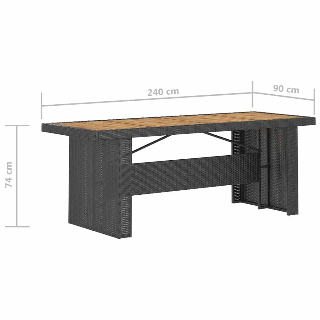 Outdoor Dining Set Garden Patio 7 Piece Black