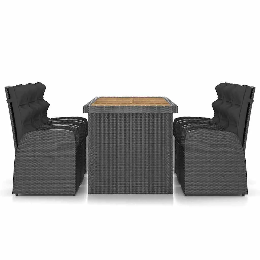 Outdoor Dining Set Garden Patio 7 Piece Black