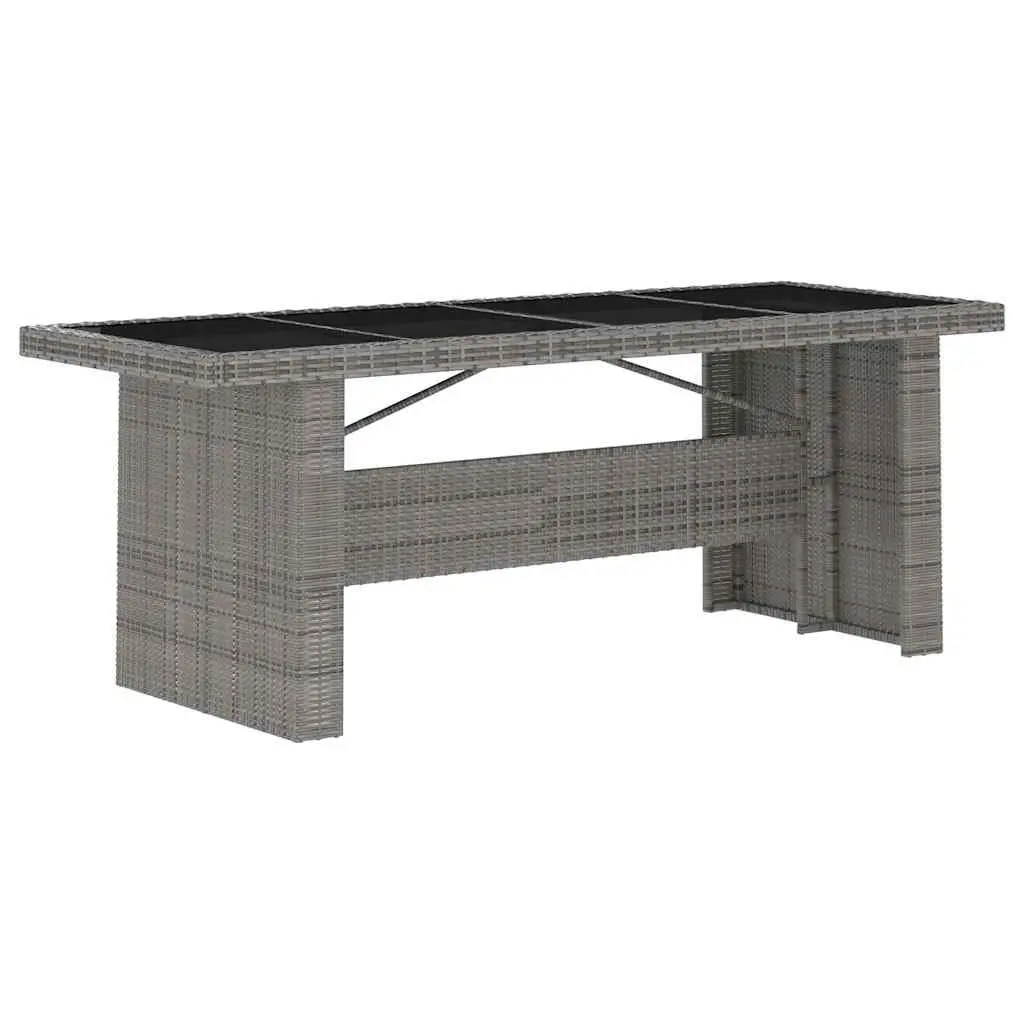 Outdoor Dining Set 11 Piece Garden Patio Furniture Grey Poly Rattan with Cushions