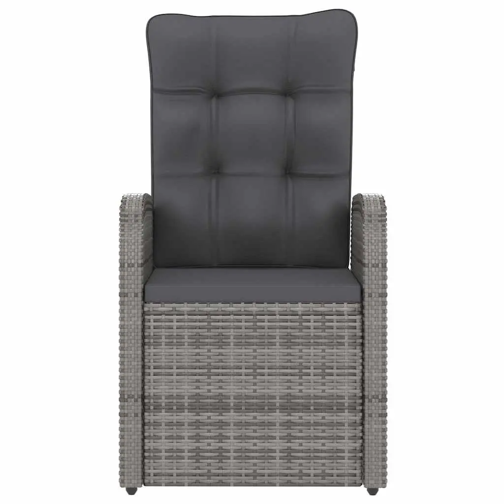 Outdoor Dining Set 11 Piece Garden Patio Furniture Grey Poly Rattan with Cushions
